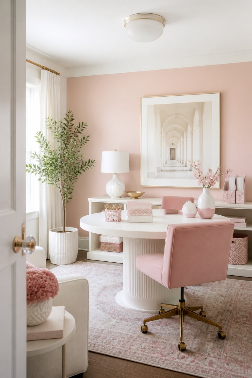 cool pink crisp white