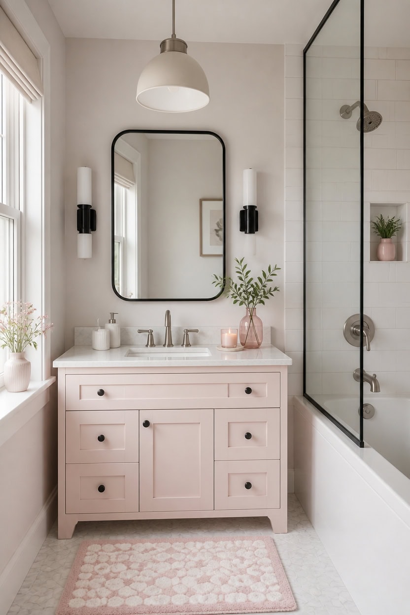 crisp metals soft pinks