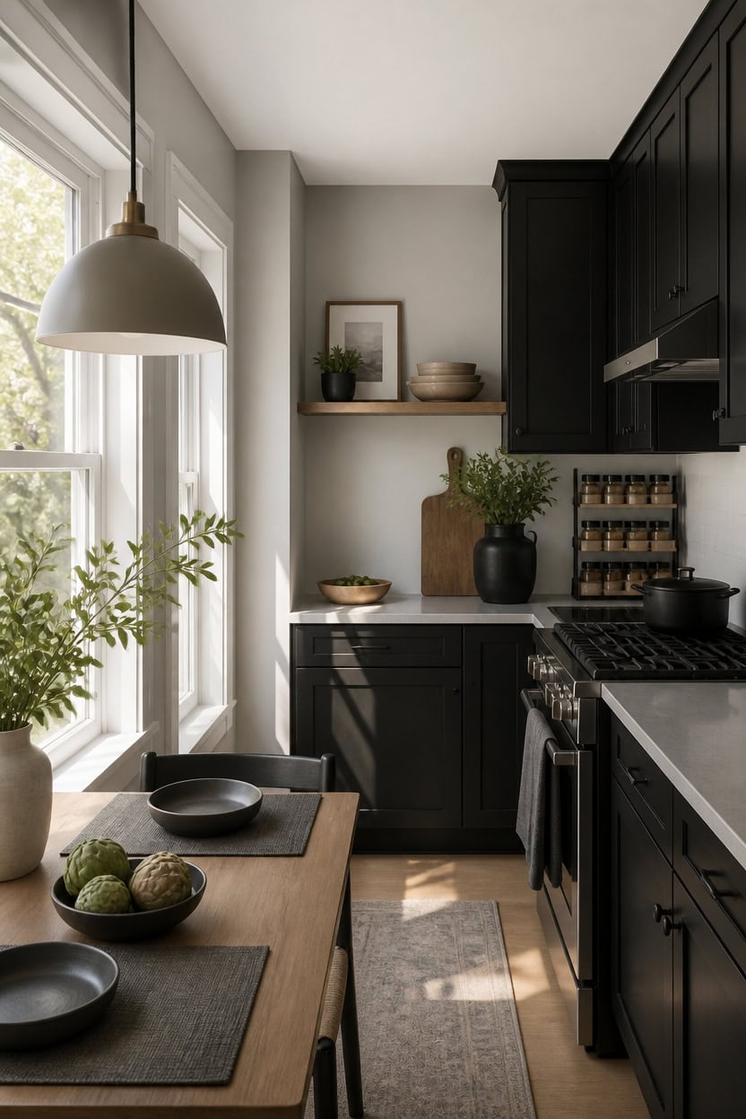 Small Kitchen, Big Impact: Black and Gray That Works