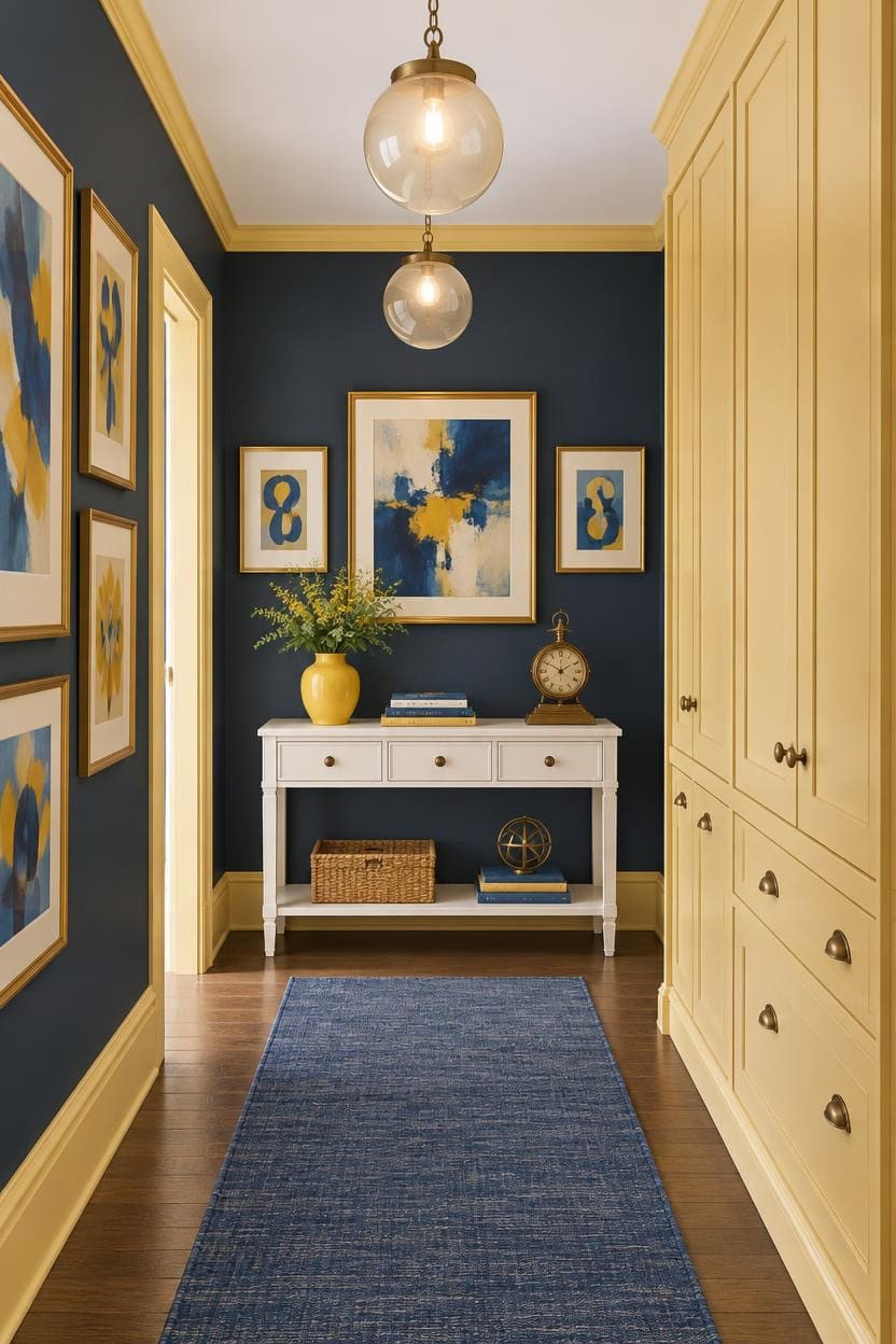 deep blue gallery golden trim