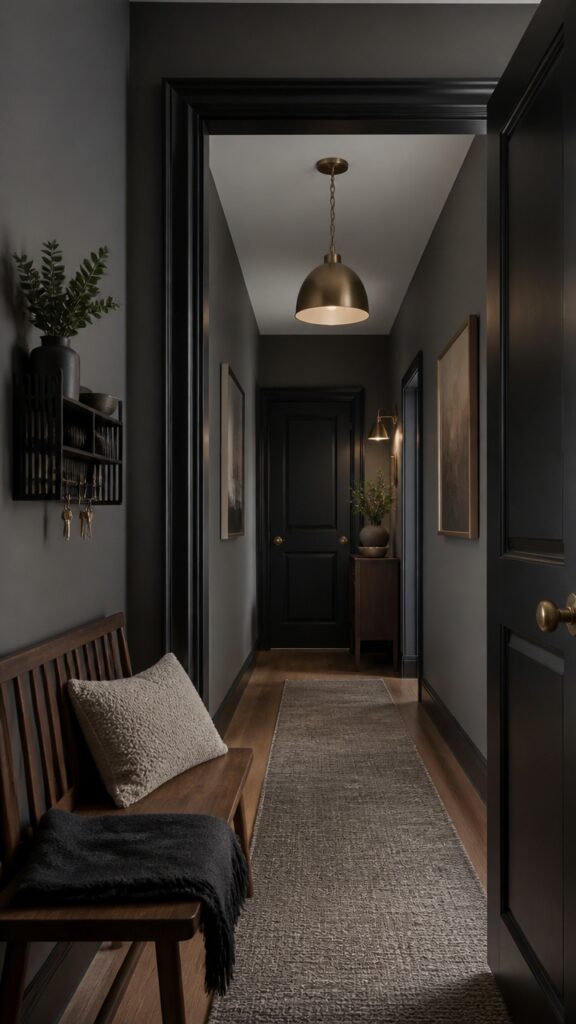 The Black and Gray Hallway That Lets Her Disappear Into the House