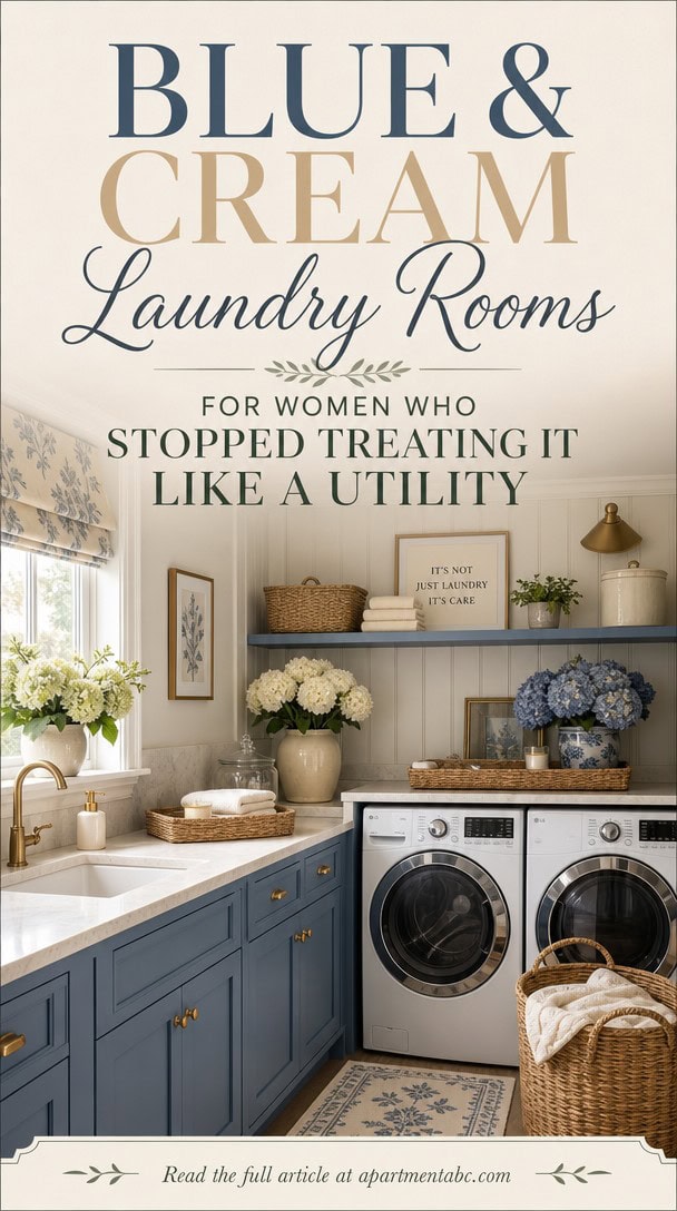 Blue and Cream Laundry Rooms for Women Who Stopped Treating It Like a Utility