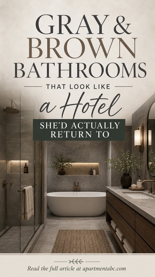 Gray and Brown Bathrooms That Look Like a Hotel She’d Actually Return To