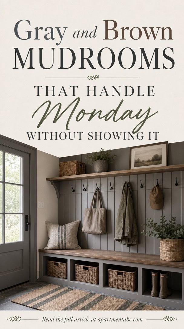 Gray and Brown Mudrooms That Handle Monday Without Showing It