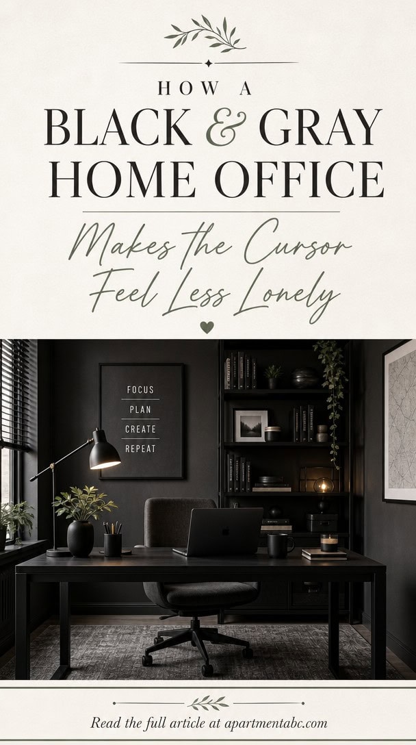 How a Black and Gray Home Office Makes the Cursor Feel Less Lonely