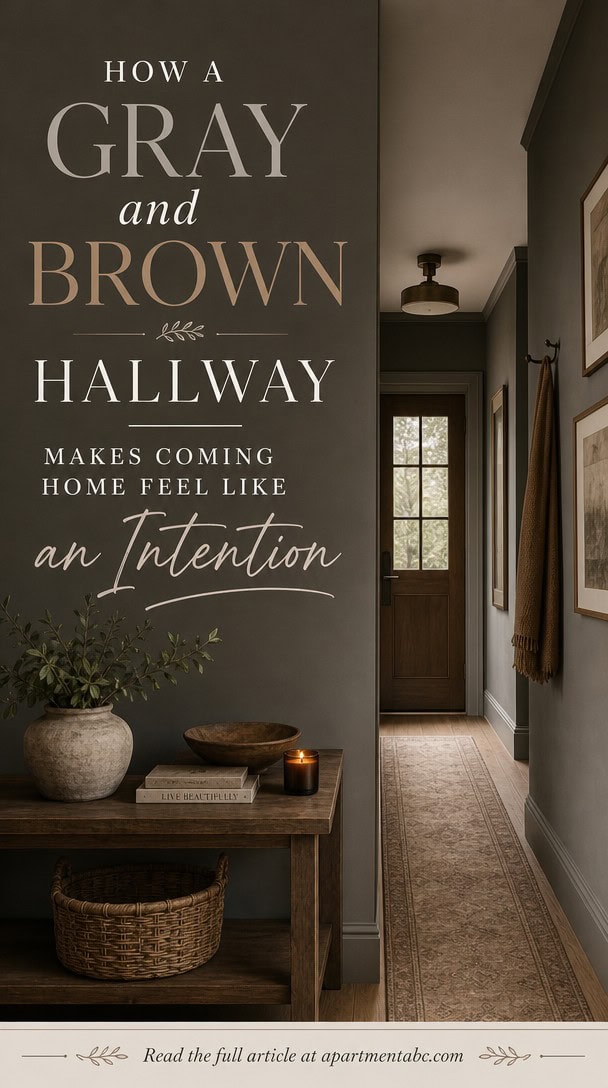 How a Gray and Brown Hallway Makes Coming Home Feel Like an Intention