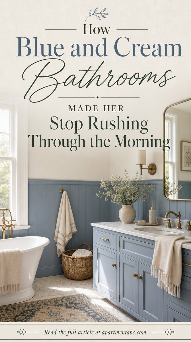 How Blue and Cream Bathrooms Made Her Stop Rushing Through the Morning