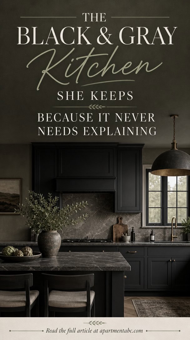 The Black and Gray Kitchen She Keeps Because It Never Needs Explaining