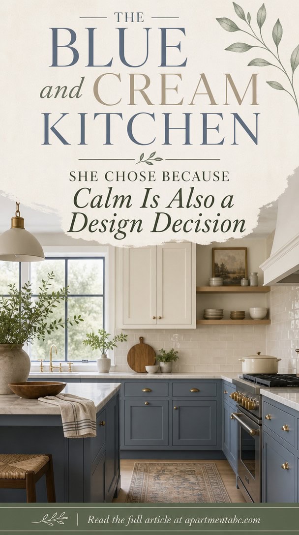 The Blue and Cream Kitchen She Chose Because Calm Is Also a Design Decision
