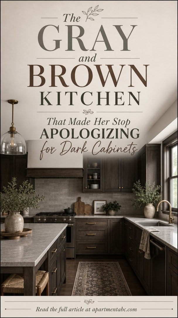 The Gray and Brown Kitchen That Made Her Stop Apologizing for Dark Cabinets