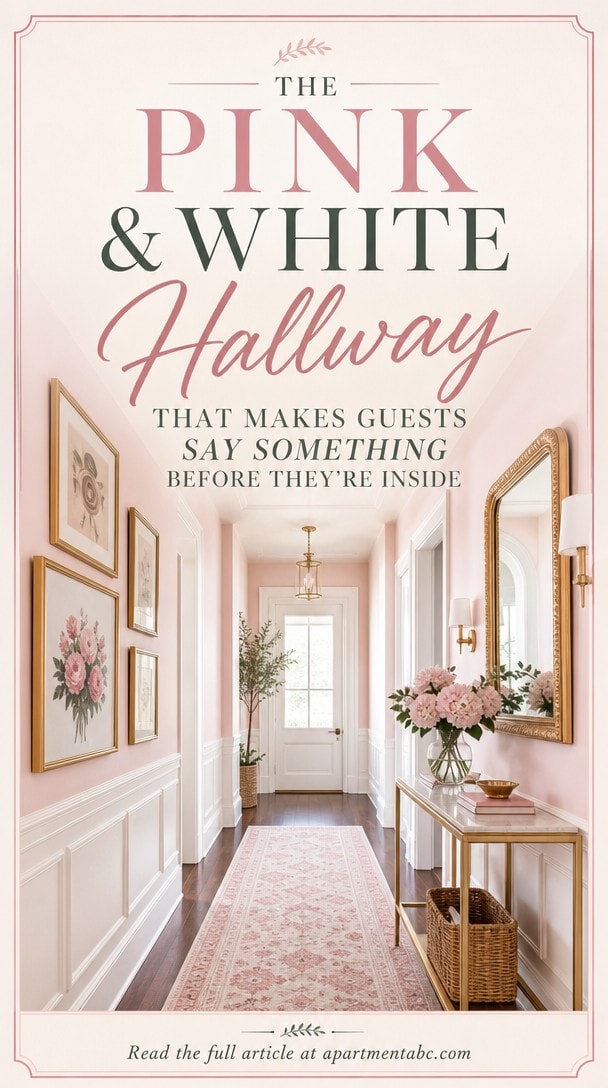 The Pink and White Hallway That Makes Guests Say Something Before They’re Inside