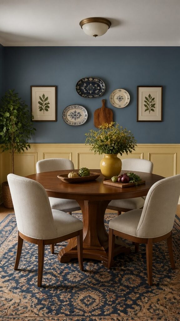A Blue and Yellow Dining Room That Eats Like an Adventure