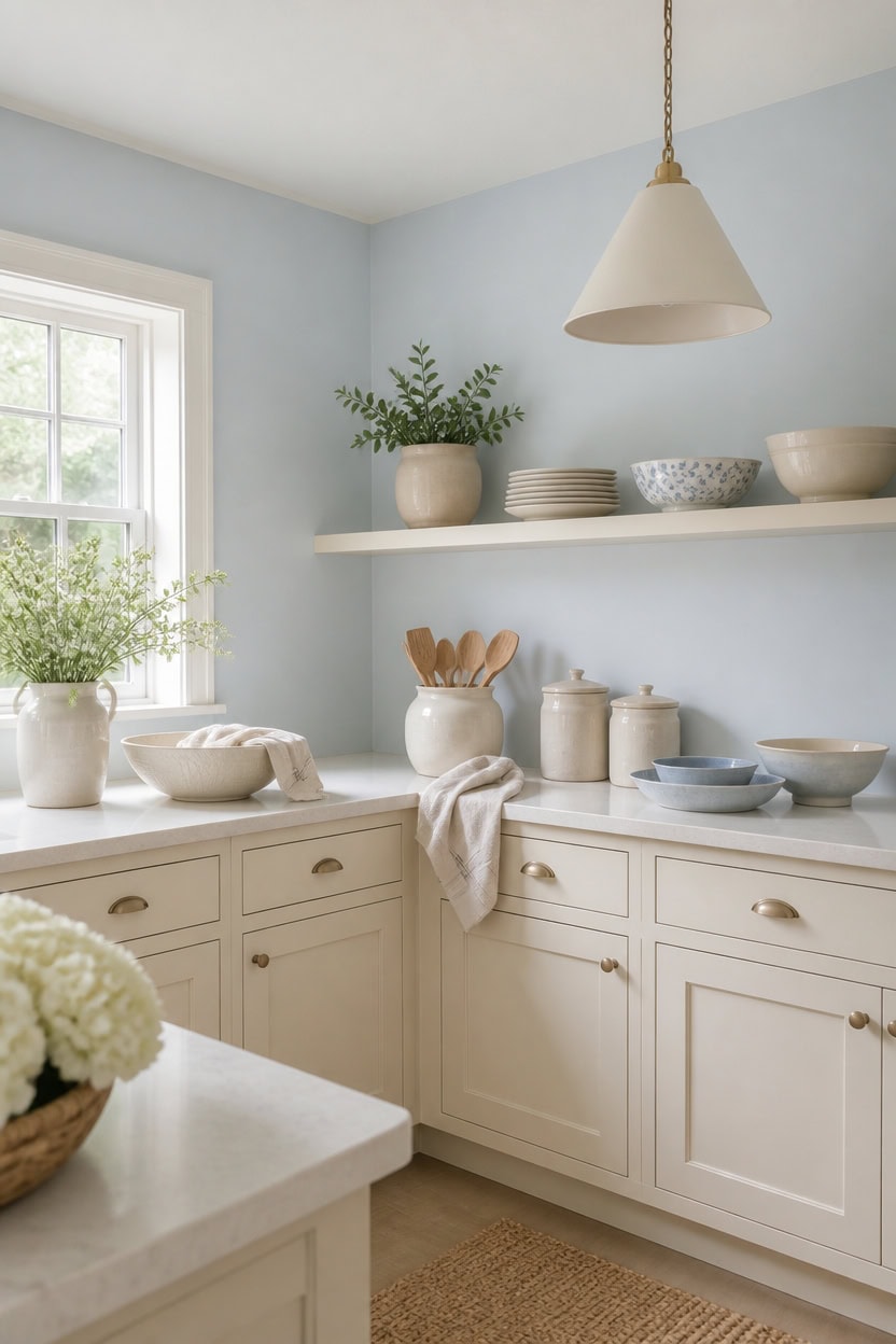 serene pale blue creamscape