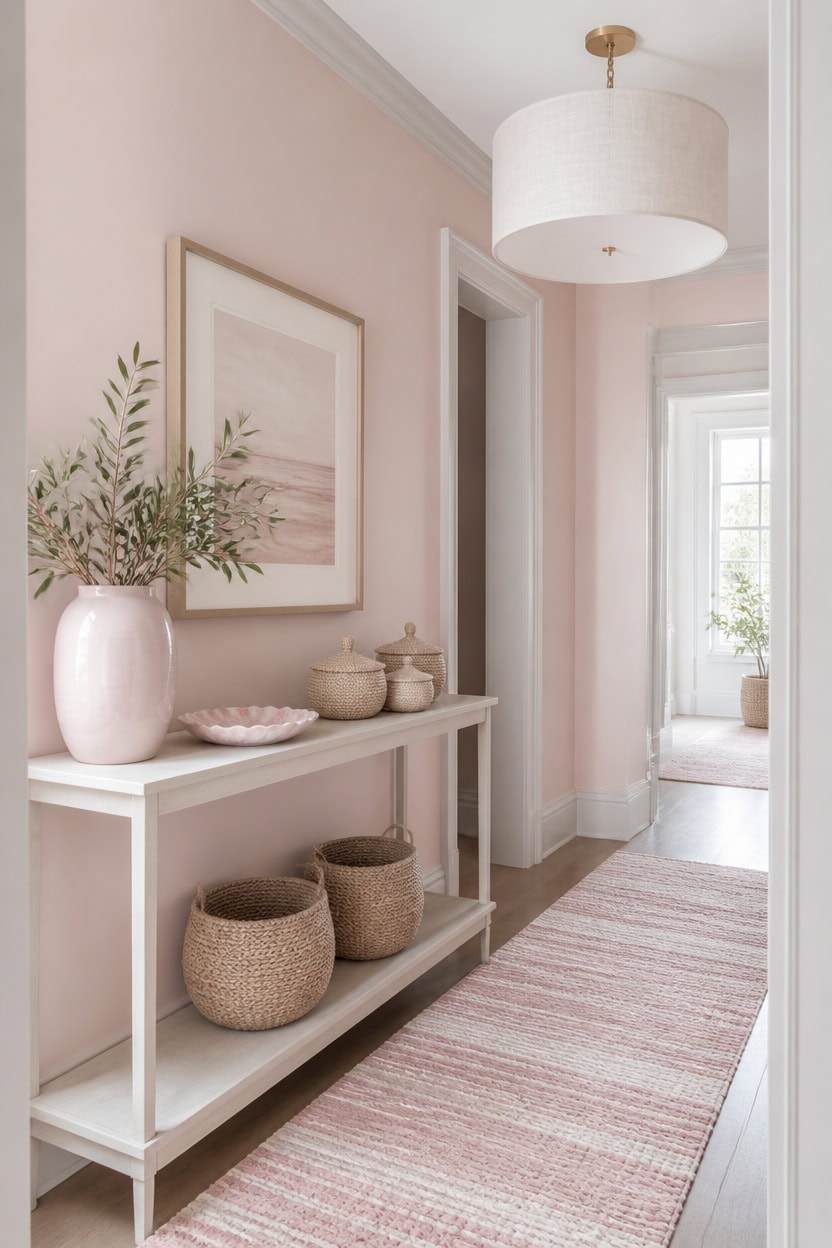 soft pink cool white accents