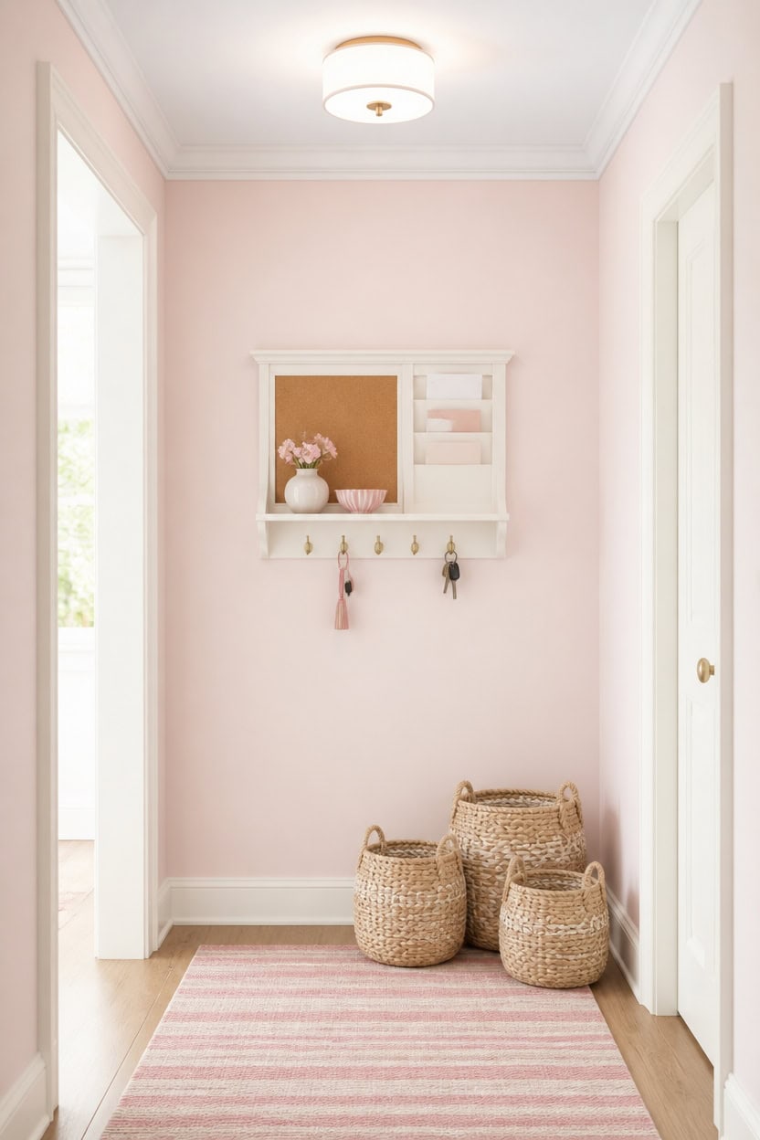 soft pink entryway details
