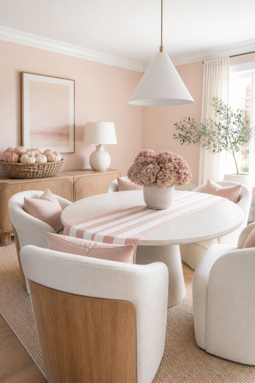 soft pink rounded seating