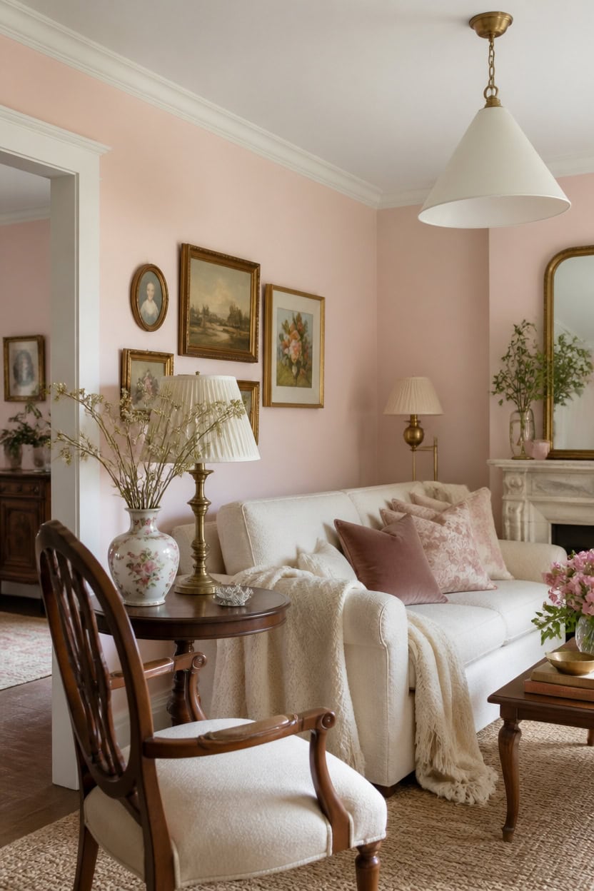 soft pink vintage layered
