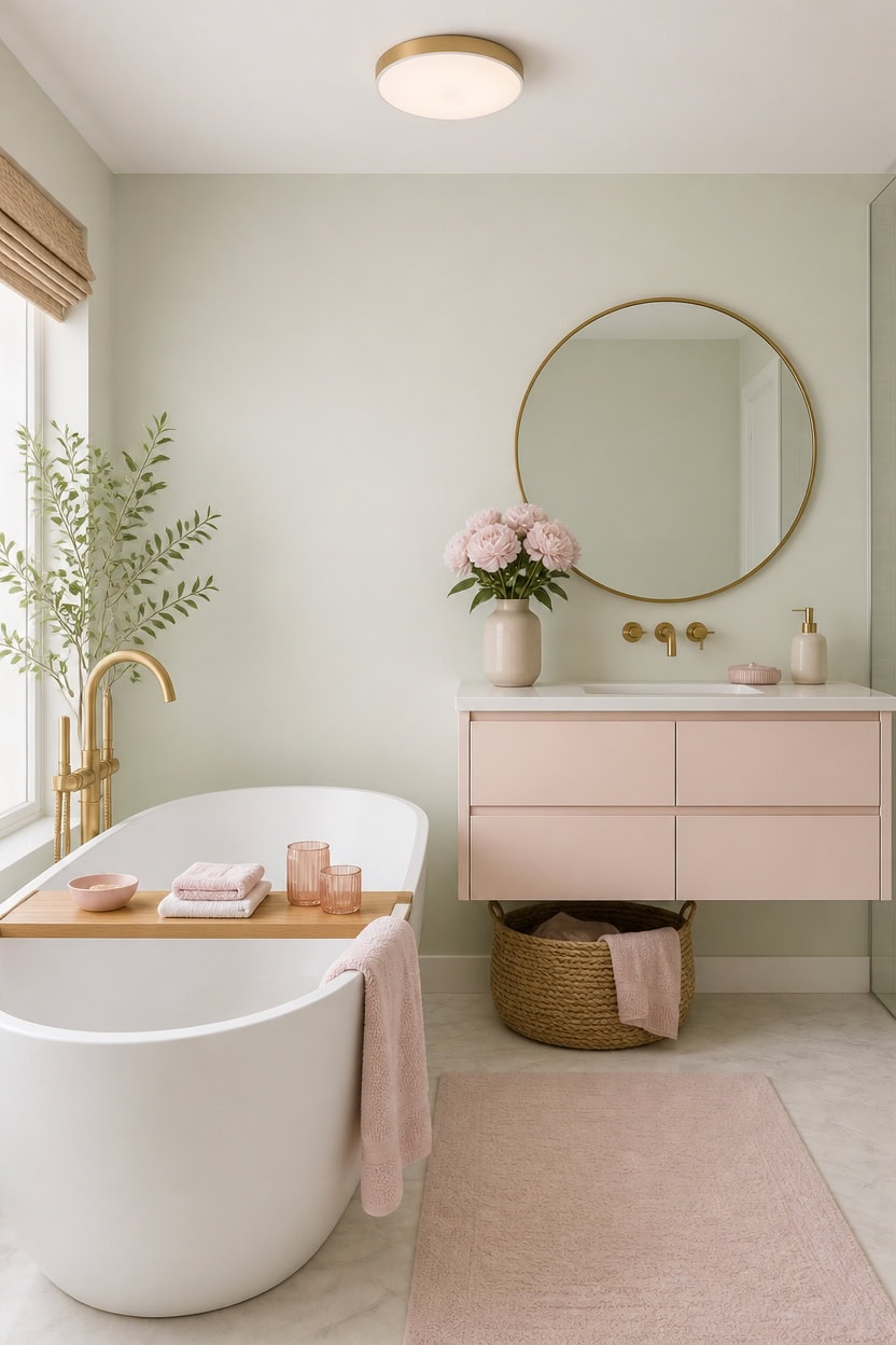soft white pink accents