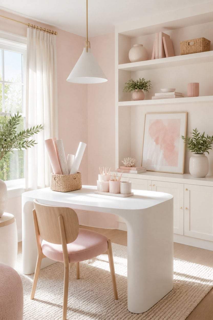 sunlit soft pink study