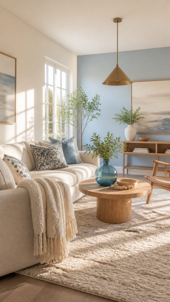 Blue and Cream Living Rooms That Hold the Afternoon Light Without Apologizing