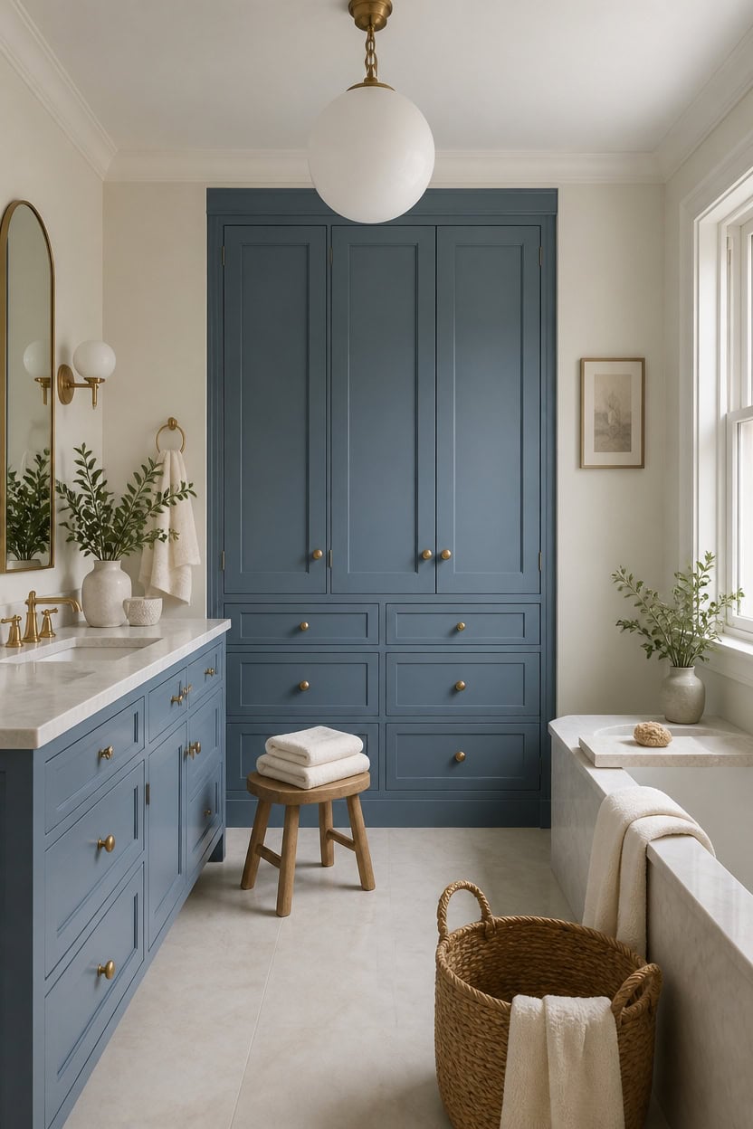 Warum ein Badezimmer in Blau und Creme den Morgen-Stress beendet 7 timeless blue and cream bathroom uo02j