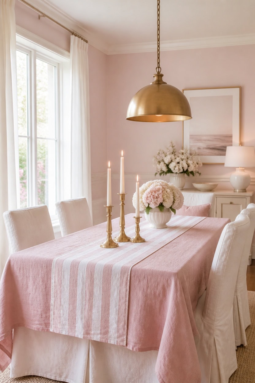 very light blush diningroom