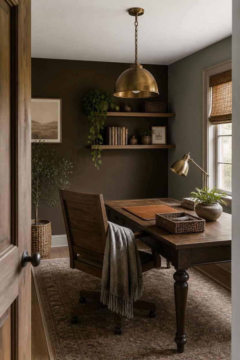 warm brown balances gray