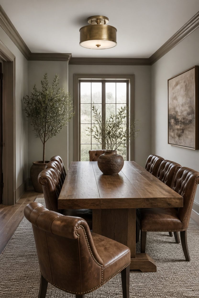 warm leather gray walls