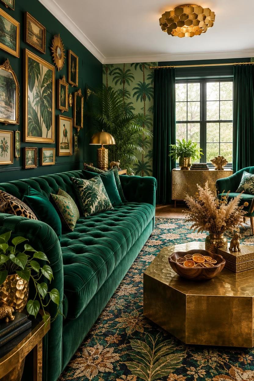 emerald gold layered luxe