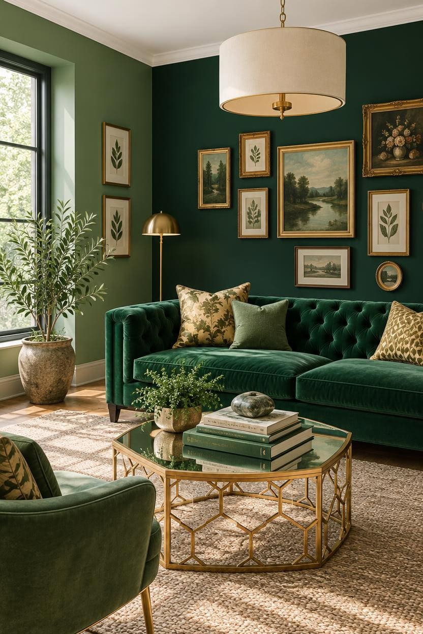 emerald green airy accent