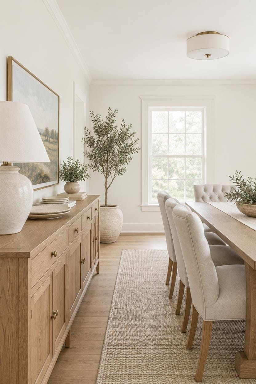 oak sideboard olive accents