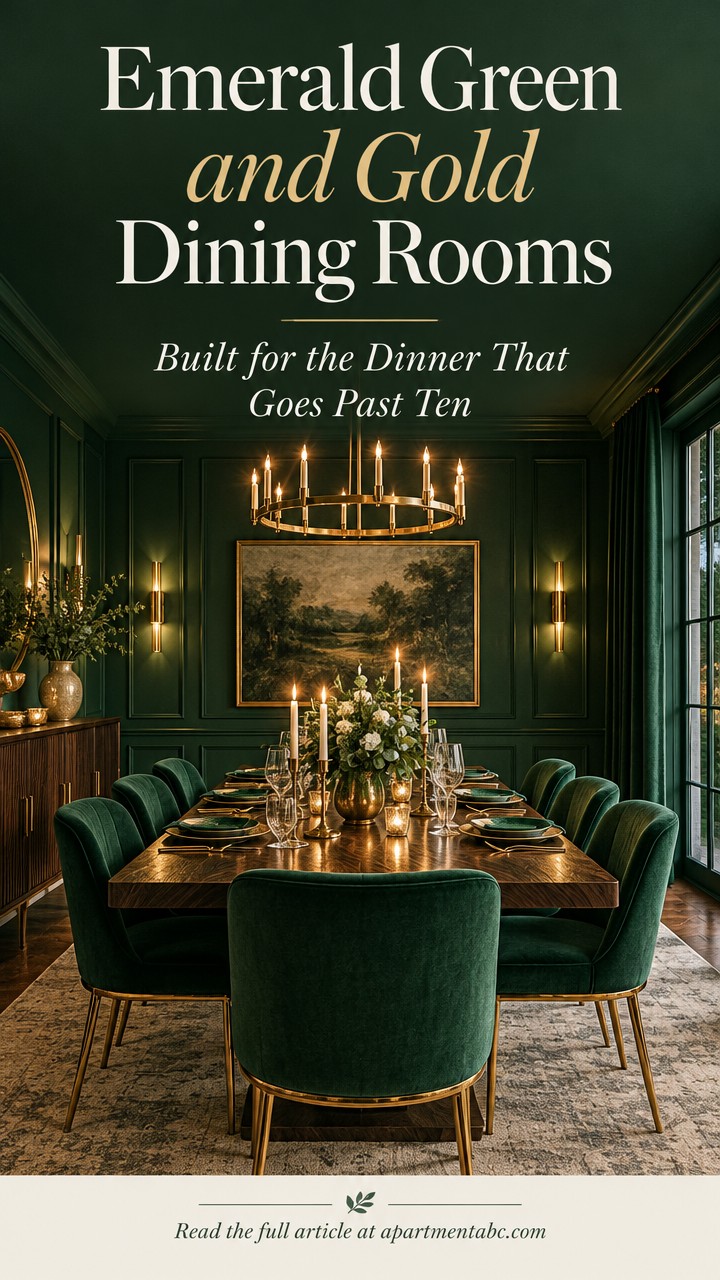 Emerald Green and Gold Dining Rooms Built for the Dinner That Goes Past Ten