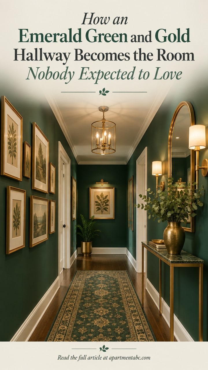 How an Emerald Green and Gold Hallway Becomes the Room Nobody Expected to Love