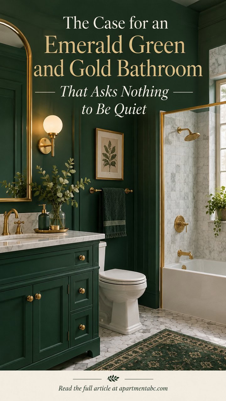 The Case for an Emerald Green and Gold Bathroom That Asks Nothing to Be Quiet