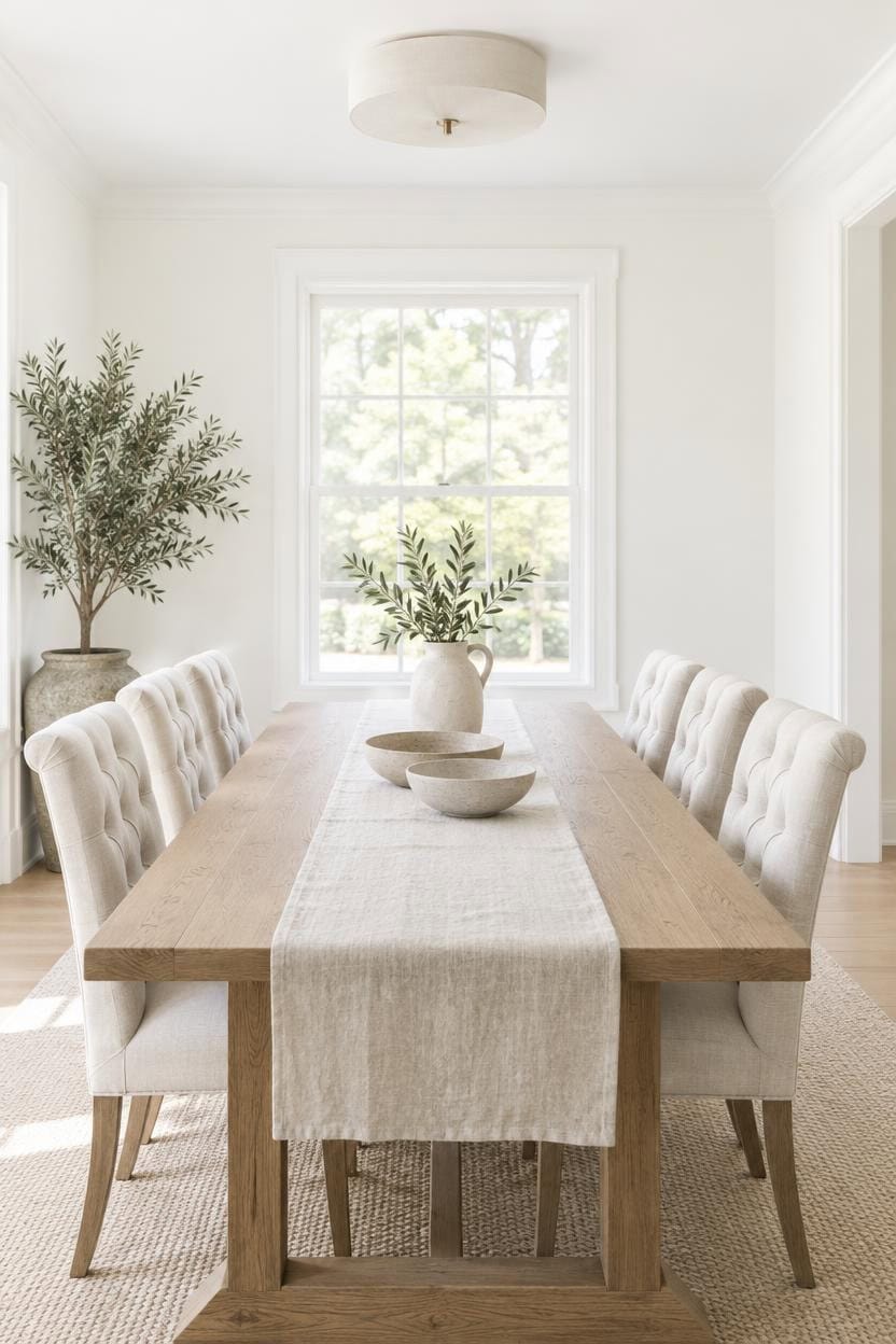seasonal whites with olive tree