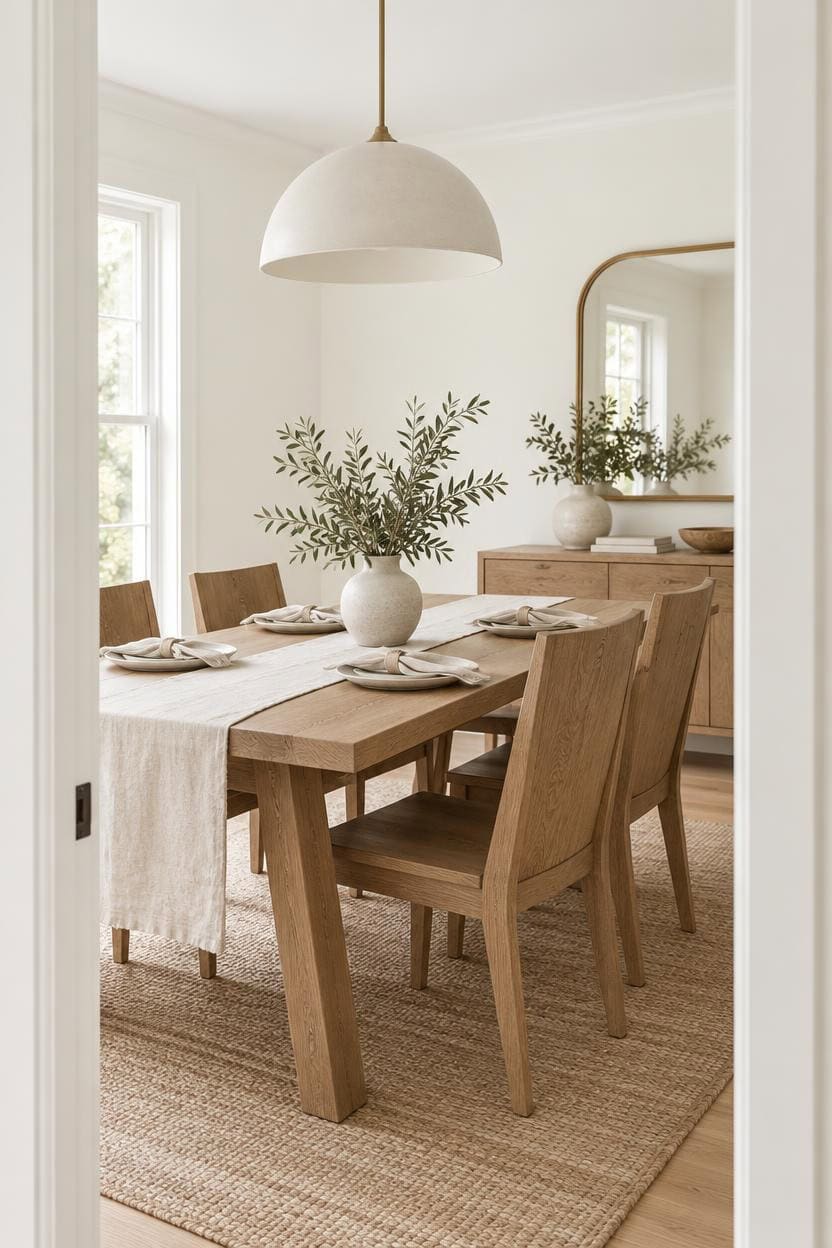 warm whites oak linen